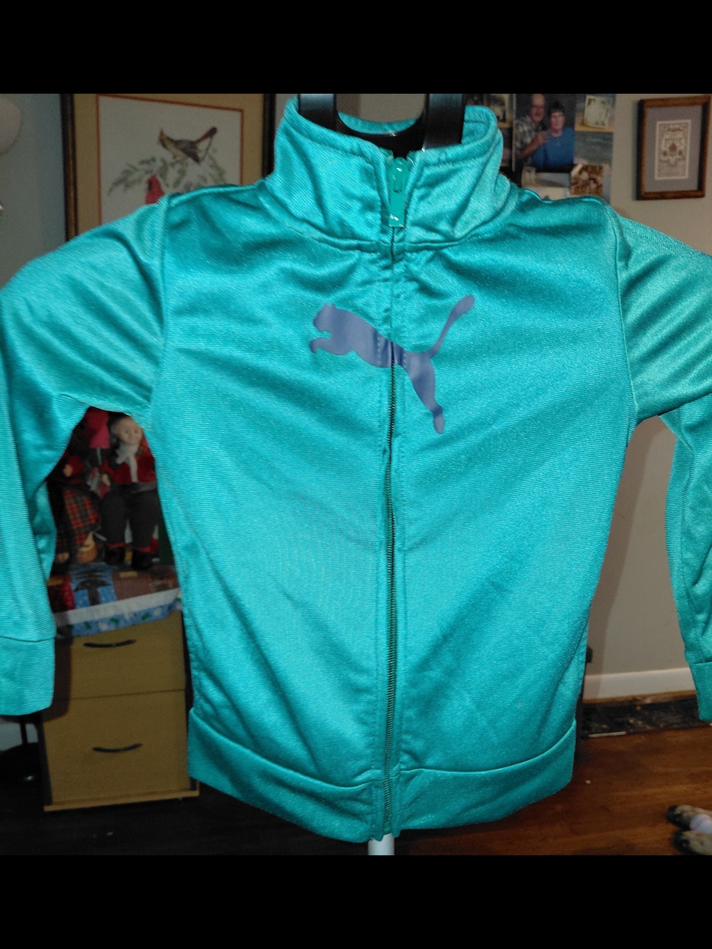 Puma Kids Teal Full-Zip Track Jacket with Logo